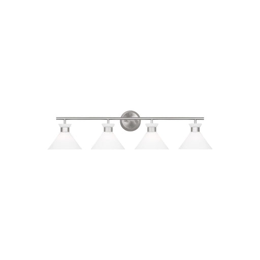 Visual Comfort Studio Belcarra 4-Lt Bath, Brushed Steel/Etched White - DJV1014BS