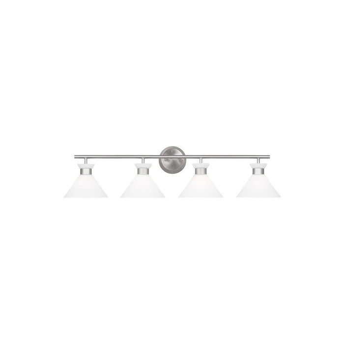 Visual Comfort Studio Belcarra 4-Lt Bath, Brushed Steel/Etched White - DJV1014BS