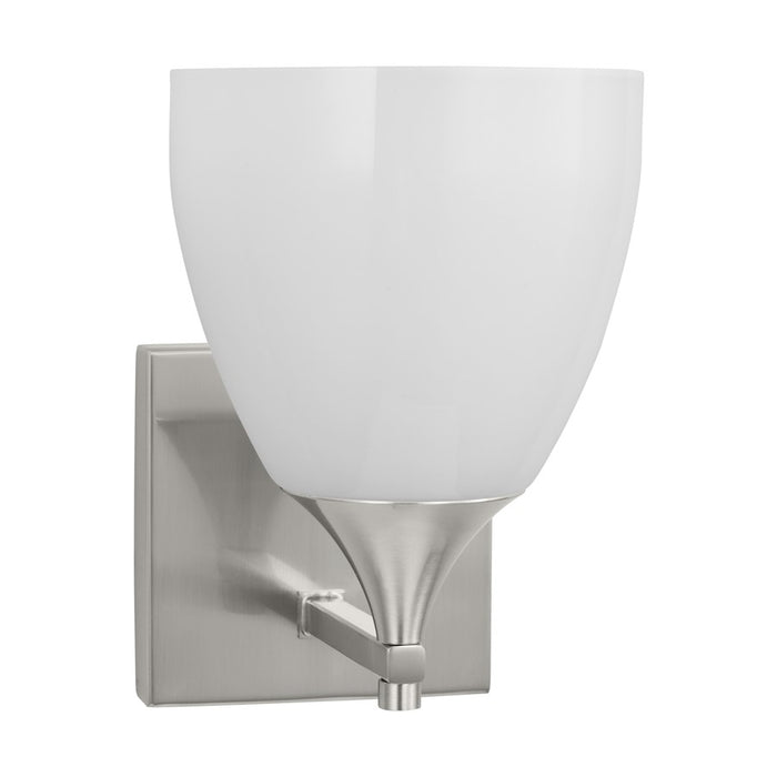 Visual Comfort Studio Toffino 1-Lt Small Sconce, Brushed Steel/Milk