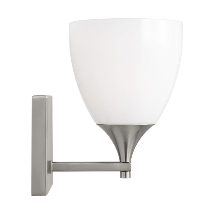 Visual Comfort Studio Toffino 1-Lt Small Sconce, Brushed Steel/Milk