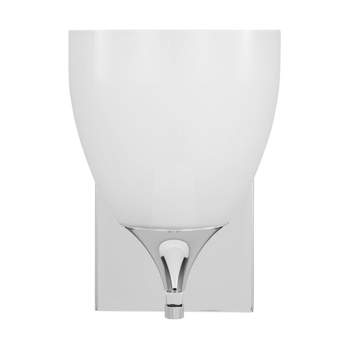 Visual Comfort Studio Toffino 1 Light Small Sconce, Chrome/Milk