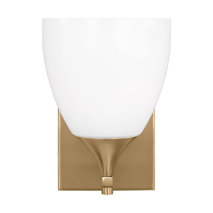 Visual Comfort Studio Toffino 1 Light Small Sconce, Satin Brass/Milk - DJV1021SB