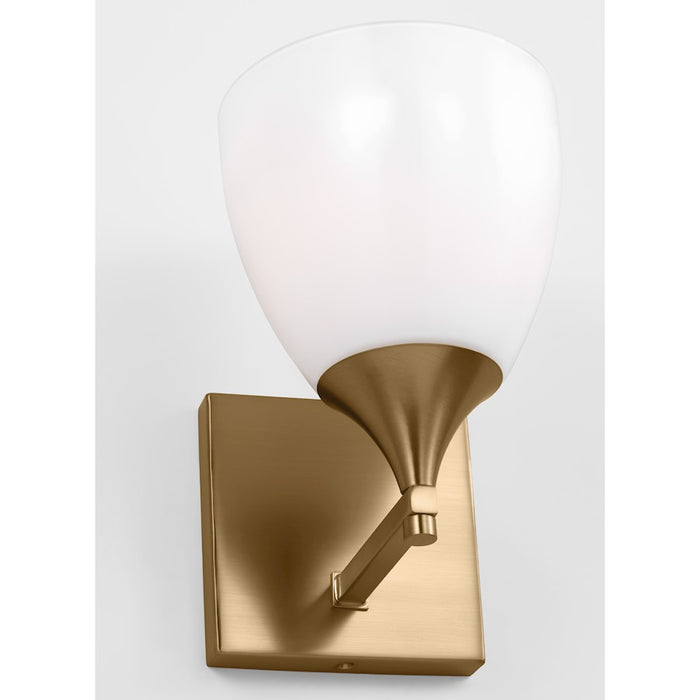 Visual Comfort Studio Toffino 1 Light Small Sconce, Satin Brass/Milk