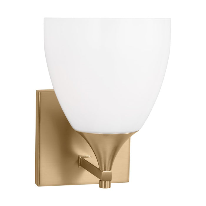 Visual Comfort Studio Toffino 1 Light Small Sconce, Satin Brass/Milk