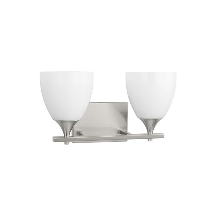 Visual Comfort Studio Toffino 2 Light Bath, Brushed Steel/Milk