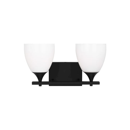 Visual Comfort Studio Toffino 2 Light Bath, Midnight Black/Milk - DJV1022MBK
