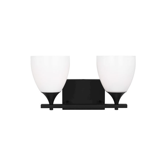 Visual Comfort Studio Toffino 2 Light Bath, Midnight Black/Milk - DJV1022MBK