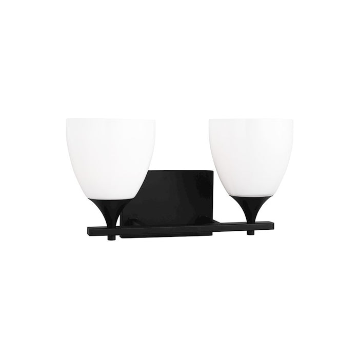 Visual Comfort Studio Toffino 2 Light Bath, Midnight Black/Milk
