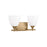 Visual Comfort Studio Toffino 2 Light Bath, Satin Brass/Milk