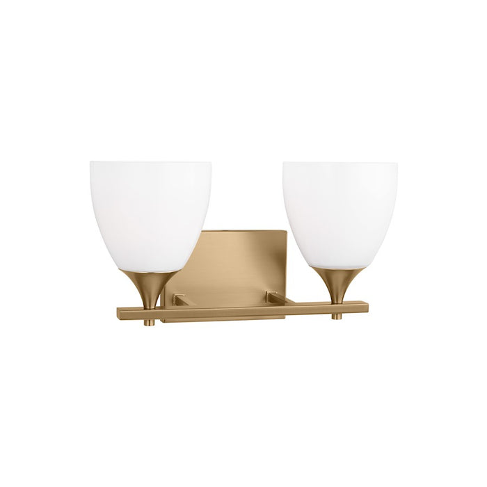 Visual Comfort Studio Toffino 2 Light Bath, Satin Brass/Milk