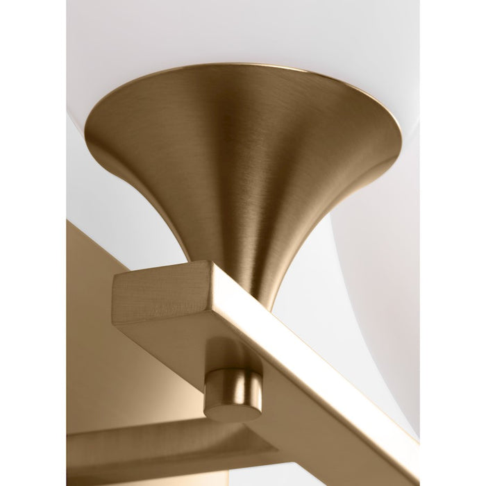 Visual Comfort Studio Toffino 2 Light Bath, Satin Brass/Milk