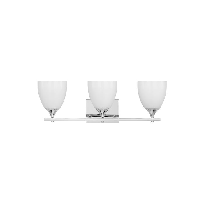 Visual Comfort Studio Toffino 3 Light Bath, Chrome/Milk