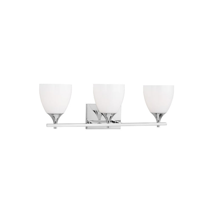 Visual Comfort Studio Toffino 3 Light Bath, Chrome/Milk