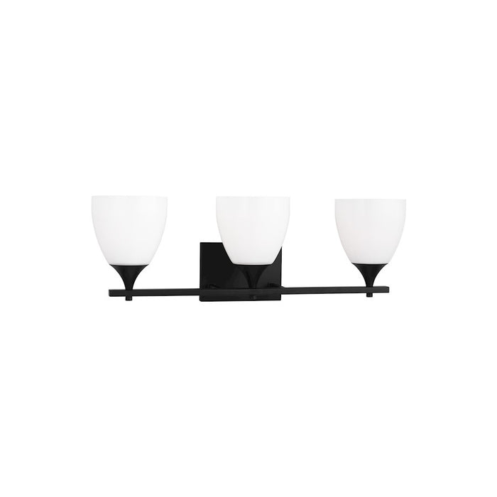 Visual Comfort Studio Toffino 3 Light Bath, Midnight Black/Milk