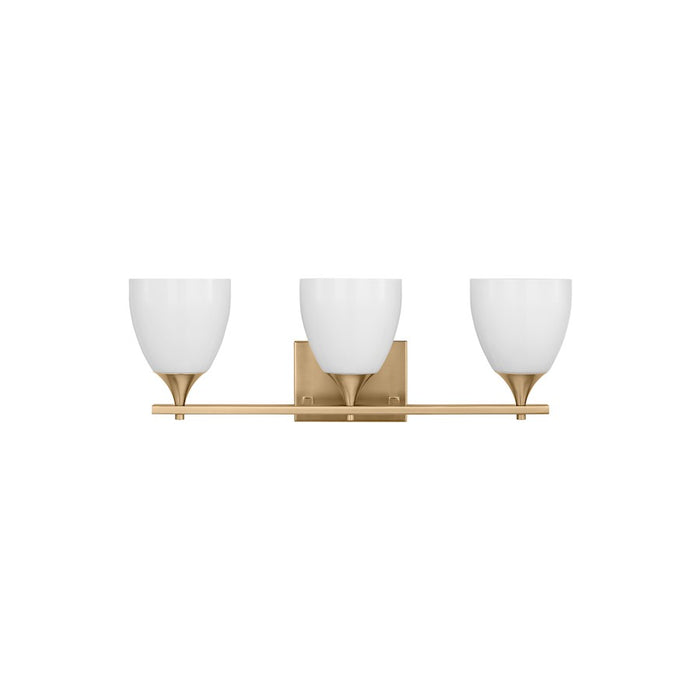 Visual Comfort Studio Toffino 3 Light Bath, Satin Brass/Milk