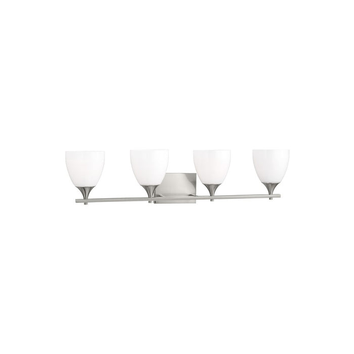 Visual Comfort Studio Toffino 4 Light Bath, Brushed Steel/Milk
