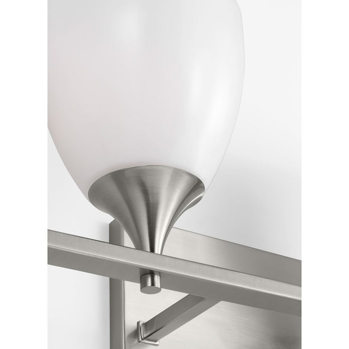 Visual Comfort Studio Toffino 4 Light Bath, Brushed Steel/Milk