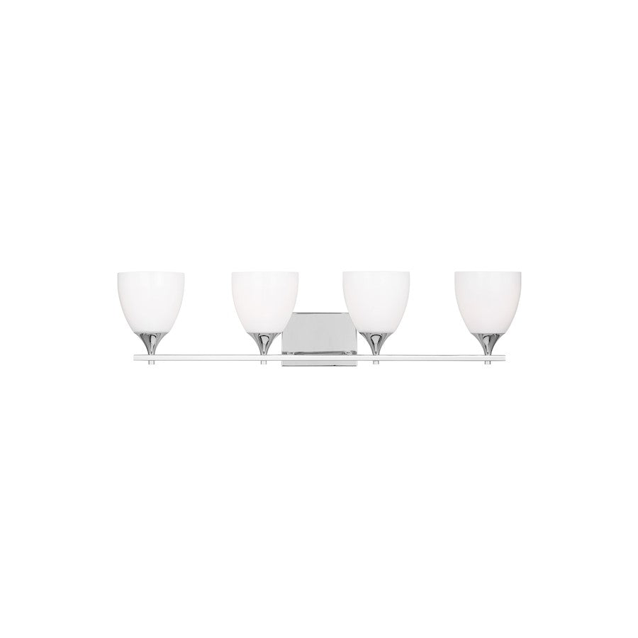 Visual Comfort Studio Toffino 4 Light Bath, Chrome/Milk - DJV1024CH