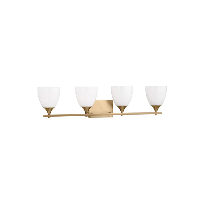 Visual Comfort Studio Toffino 4 Light Bath, Satin Brass/Milk