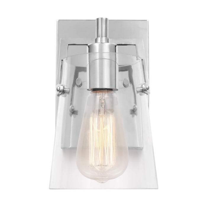 Visual Comfort Studio Crofton 1 Light Small Sconce, Chrome/Clear - DJV1031CH