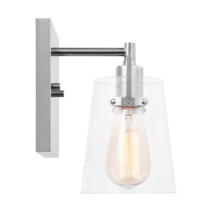 Visual Comfort Studio Crofton 1 Light Small Sconce, Chrome/Clear