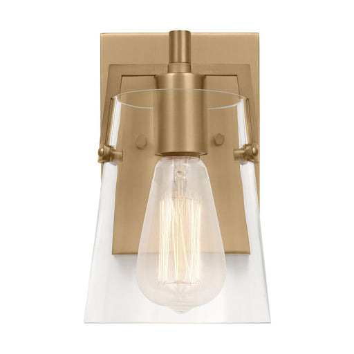 Visual Comfort Studio Crofton 1-Lt Small Sconce, Sat Brass/Clear - DJV1031SB