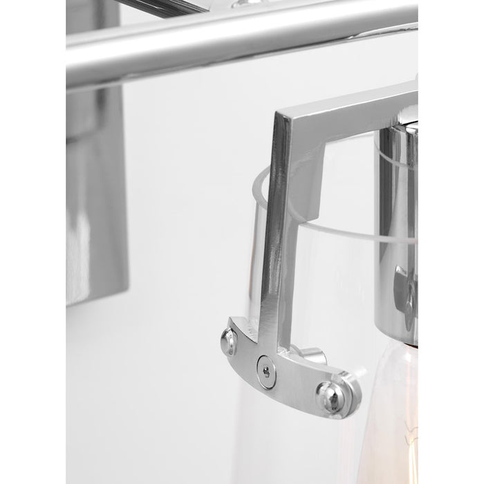 Visual Comfort Studio Crofton 2 Light Bath, Chrome/Clear