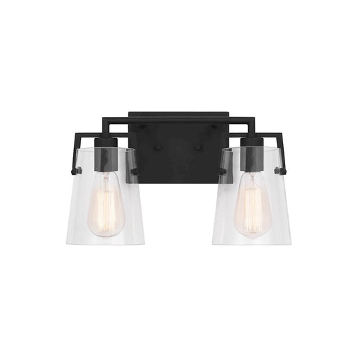 Visual Comfort Studio Crofton 2 Light Bath, Midnight Black/Clear - DJV1032MBK