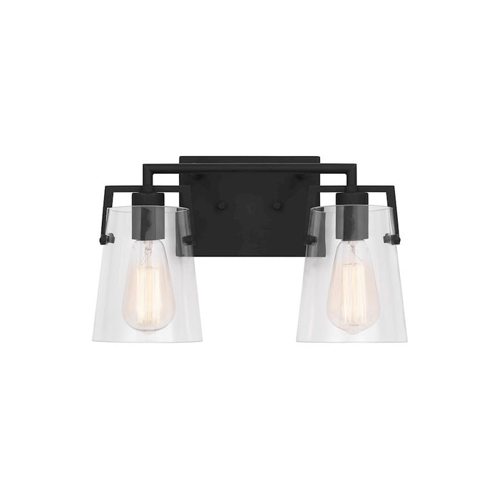 Visual Comfort Studio Crofton 2 Light Bath, Midnight Black/Clear - DJV1032MBK