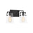 Visual Comfort Studio Crofton 2 Light Bath, Midnight Black/Clear