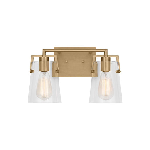 Visual Comfort Studio Crofton 2 Light Bath, Satin Brass/Clear - DJV1032SB