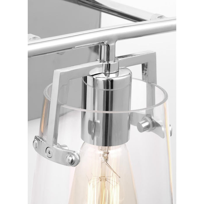 Visual Comfort Studio Crofton 3 Light Bath, Chrome/Clear