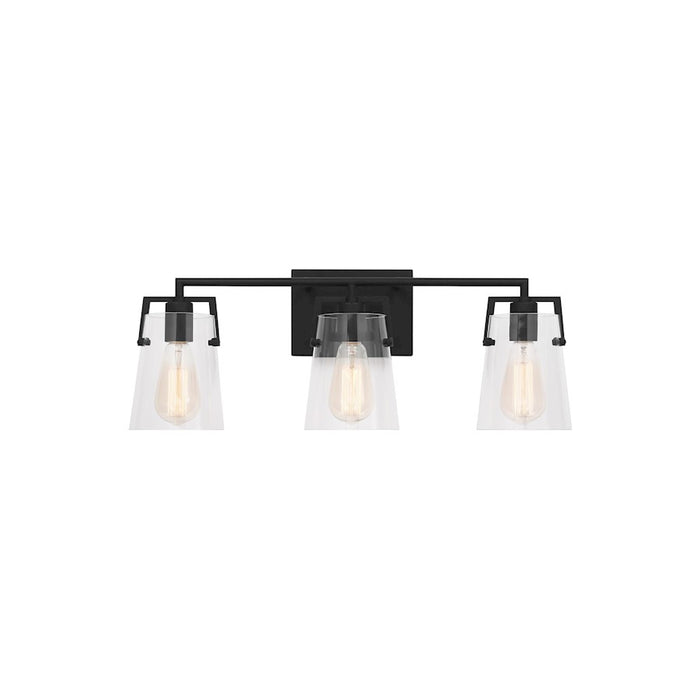 Visual Comfort Studio Crofton 3 Light Bath, Midnight Black/Clear - DJV1033MBK