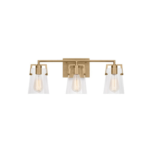 Visual Comfort Studio Crofton 3 Light Bath, Satin Brass/Clear - DJV1033SB