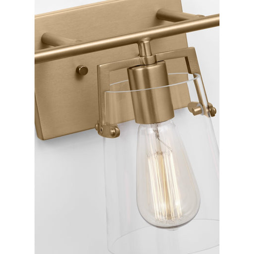 Visual Comfort Studio Crofton 3 Light Bath, Satin Brass/Clear