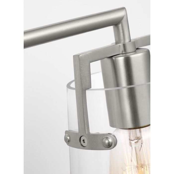 Visual Comfort Studio Crofton 4 Light Bath, Brushed Steel/Clear