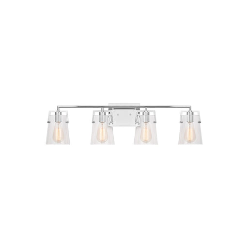 Visual Comfort Studio Crofton 4 Light Bath, Chrome/Clear - DJV1034CH