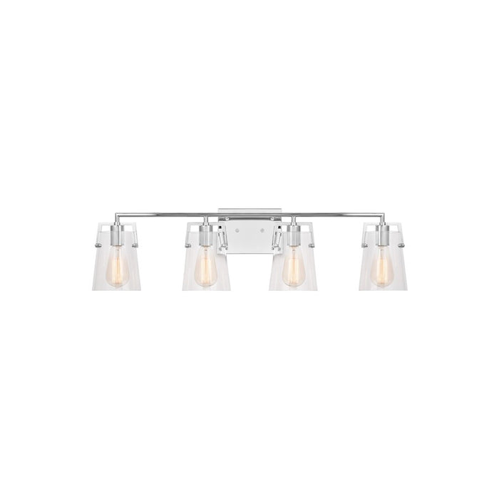 Visual Comfort Studio Crofton 4 Light Bath, Chrome/Clear - DJV1034CH