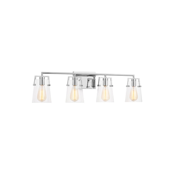 Visual Comfort Studio Crofton 4 Light Bath, Chrome/Clear