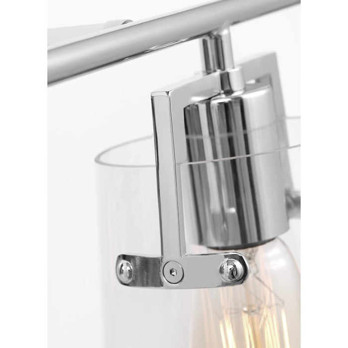 Visual Comfort Studio Crofton 4 Light Bath, Chrome/Clear