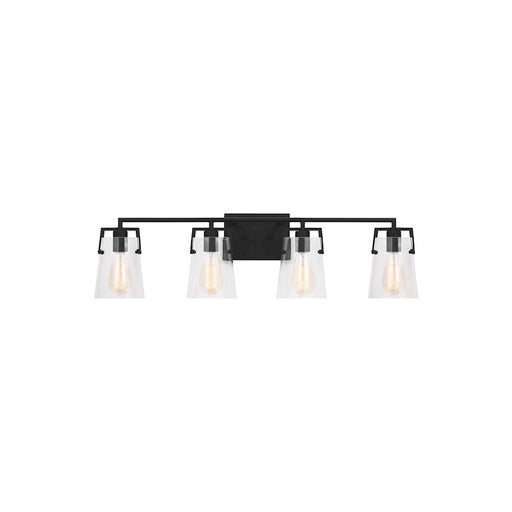 Visual Comfort Studio Crofton 4 Light Bath, Midnight Black/Clear - DJV1034MBK