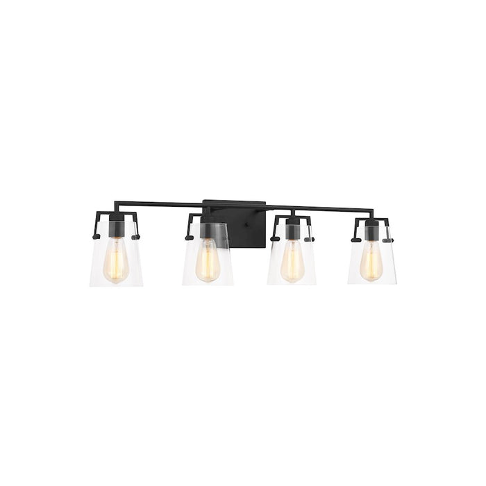 Visual Comfort Studio Crofton 4 Light Bath, Midnight Black/Clear