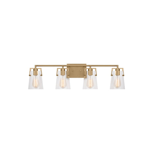 Visual Comfort Studio Crofton 4 Light Bath, Satin Brass/Clear - DJV1034SB