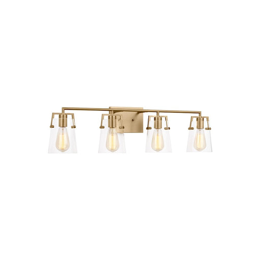 Visual Comfort Studio Crofton 4 Light Bath, Satin Brass/Clear