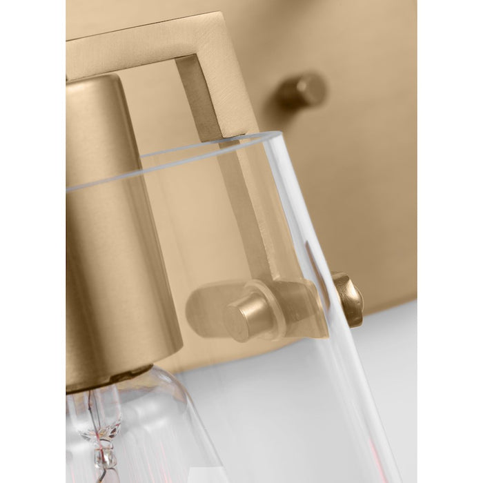 Visual Comfort Studio Crofton 4 Light Bath, Satin Brass/Clear