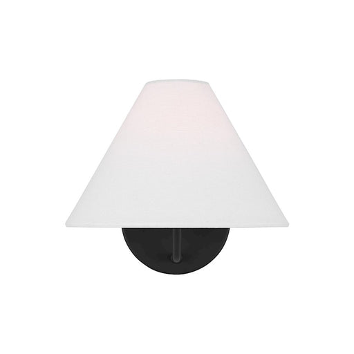 Visual Comfort Studio Burke 5 Light Med Sconce, Black/White Linen - DJW1001MBK