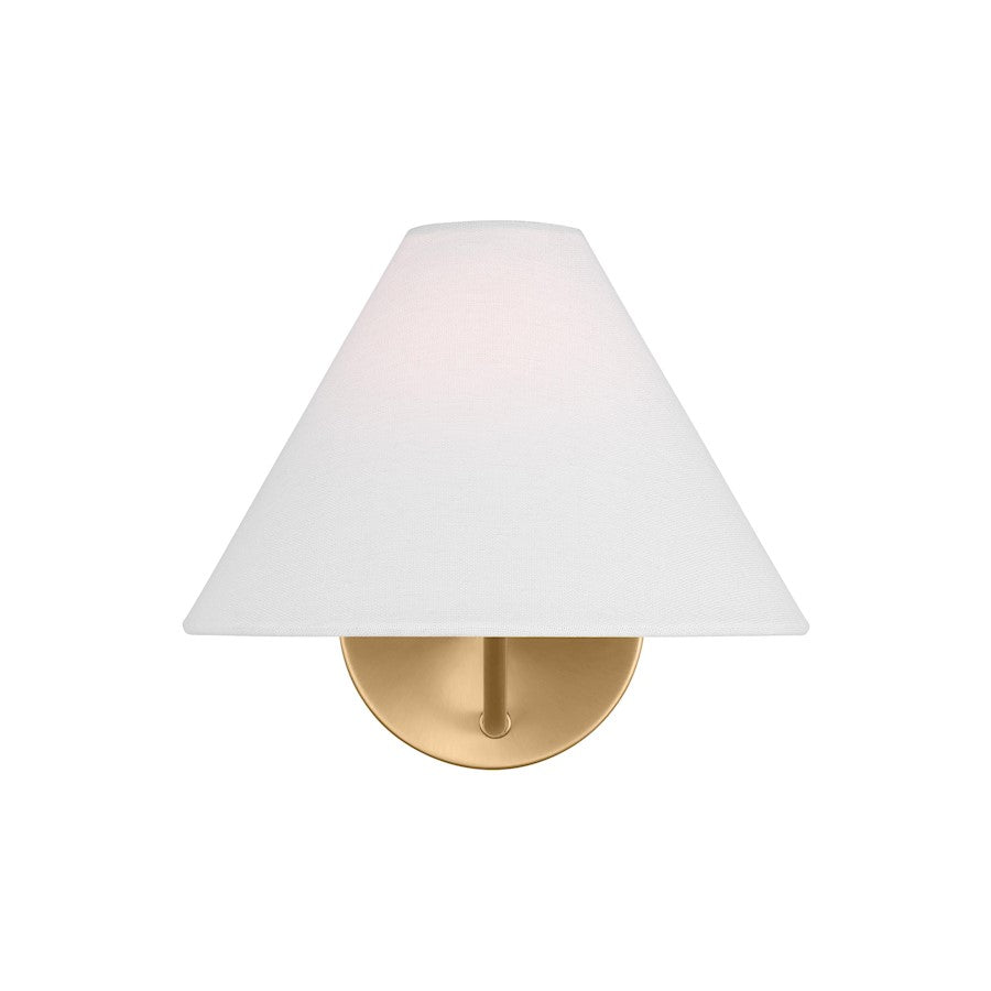 Visual Comfort Studio Burke 5-Lt Med Sconce, Sat Brass/White Linen - DJW1001SB