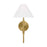 Visual Comfort Studio Porteau 1-Lt Med Sconce, Sat Brass/White Linen - DJW1011SB