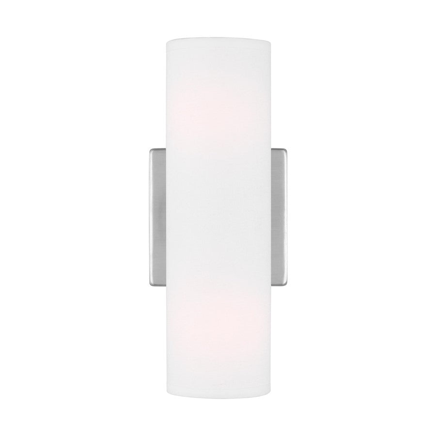 Visual Comfort Studio Capalino 2-Lt Med Double Sconce, Steel/White - DJW1022BS