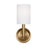 Visual Comfort Studio Egmont 1-Lt Med Sconce, Sat Brass/White Linen - DJW1051SB